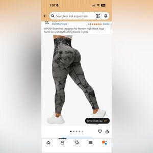 Black and Gray Tie-Dye Leggings